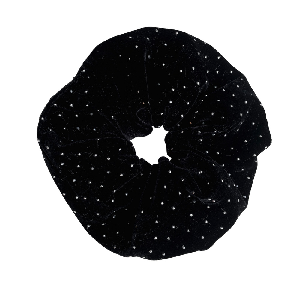 Sparkly Black Velvet Scrunchie