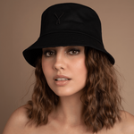 Black Bucket Hat on brunette girl
