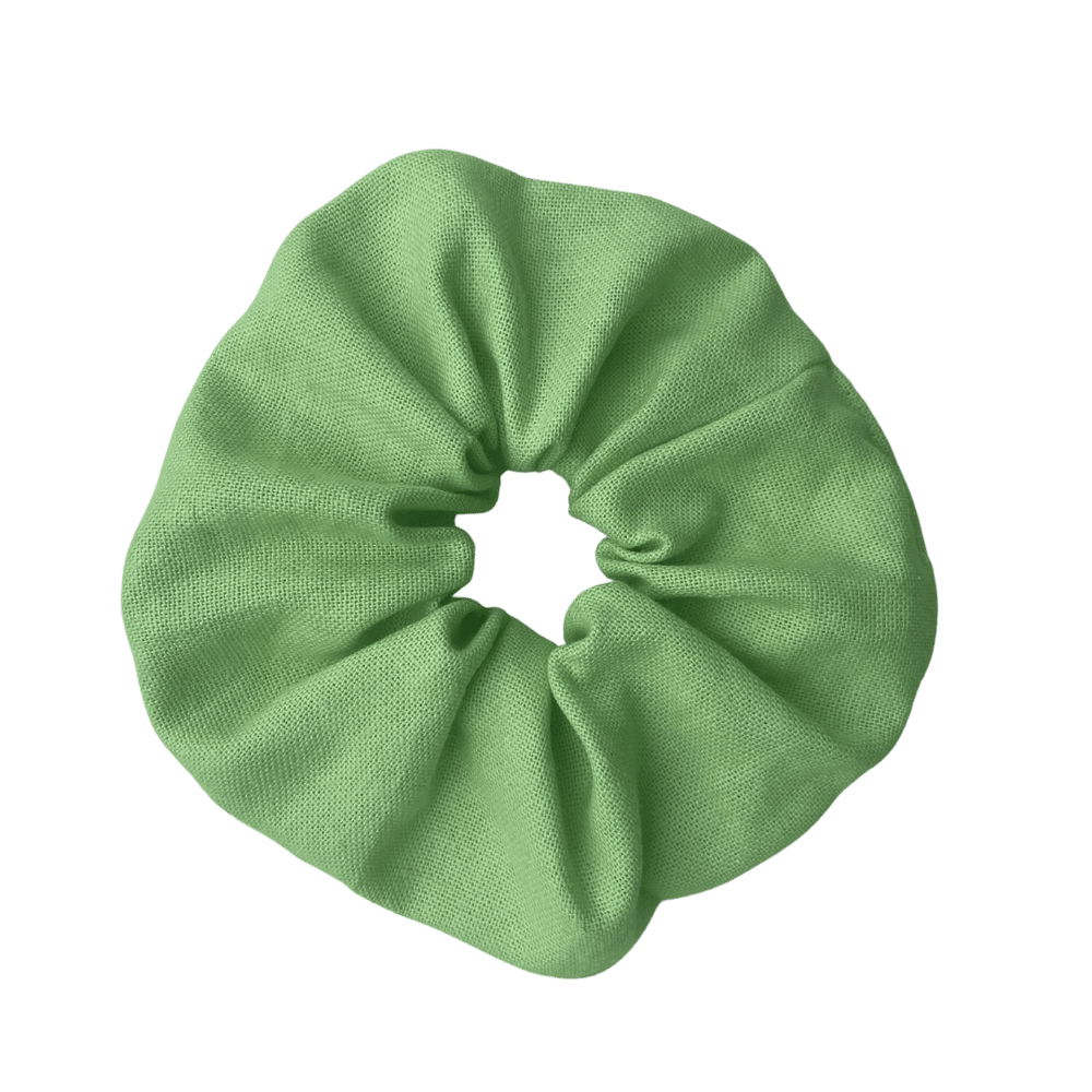 Green Linen Scrunchie