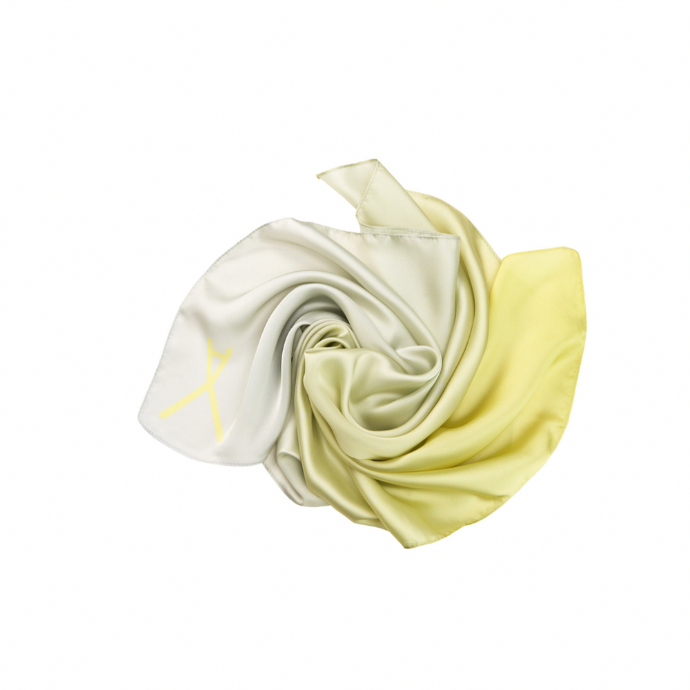 yellow ombre fine scarve silk 