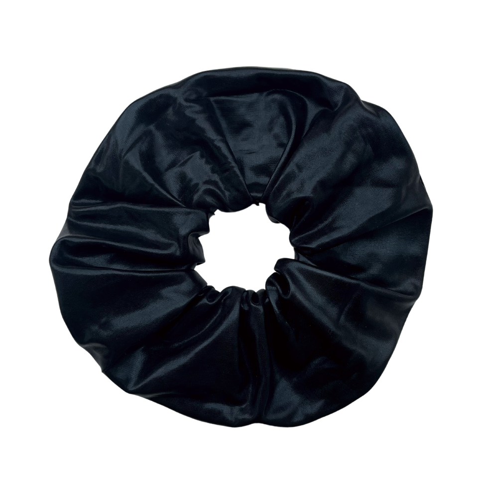 
                  
                    Shiny Black Leather Scrunchie
                  
                